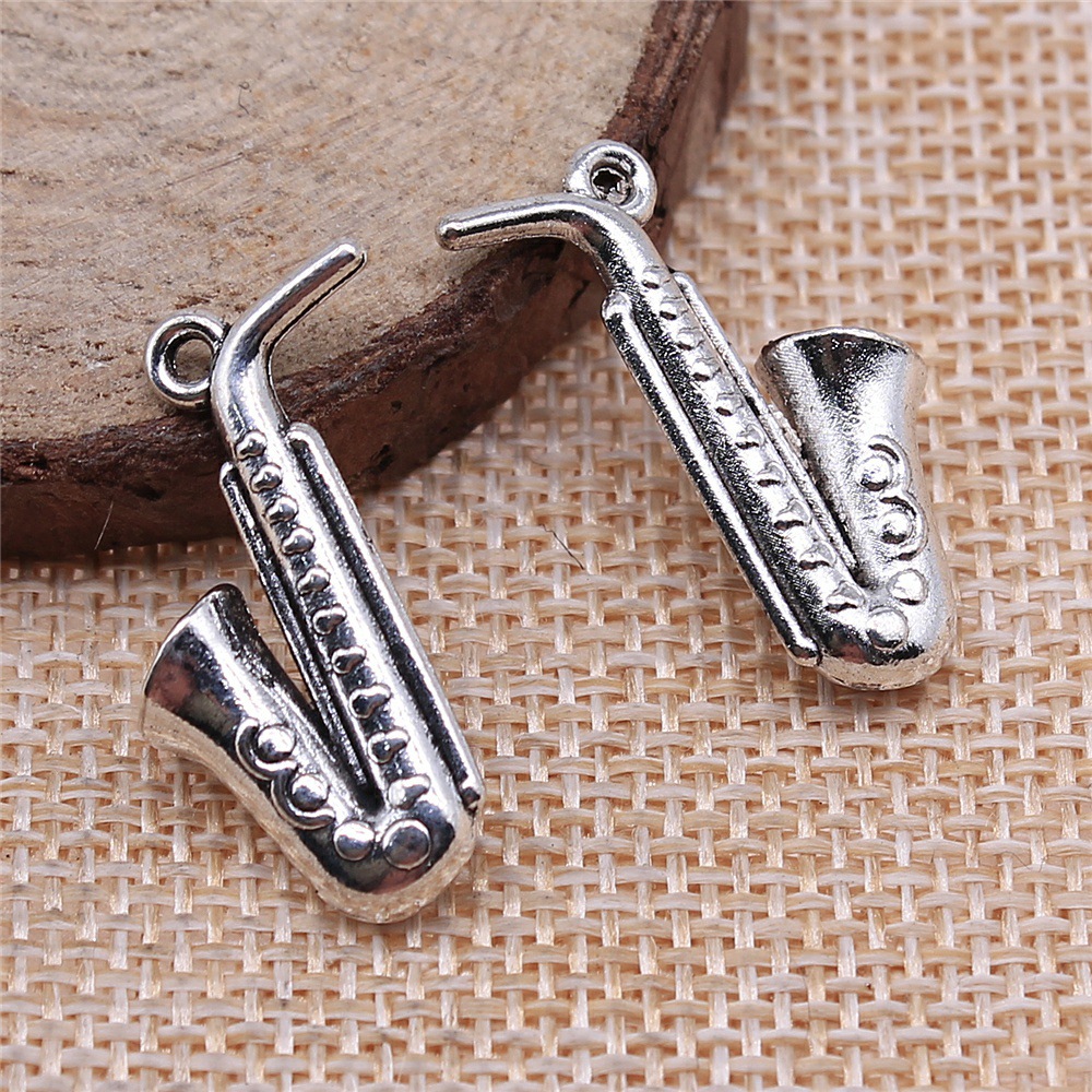 Musical Instrument Diy - 20pcs 26x21mm(1.02x0.83inch) Antique Silver Color Musical