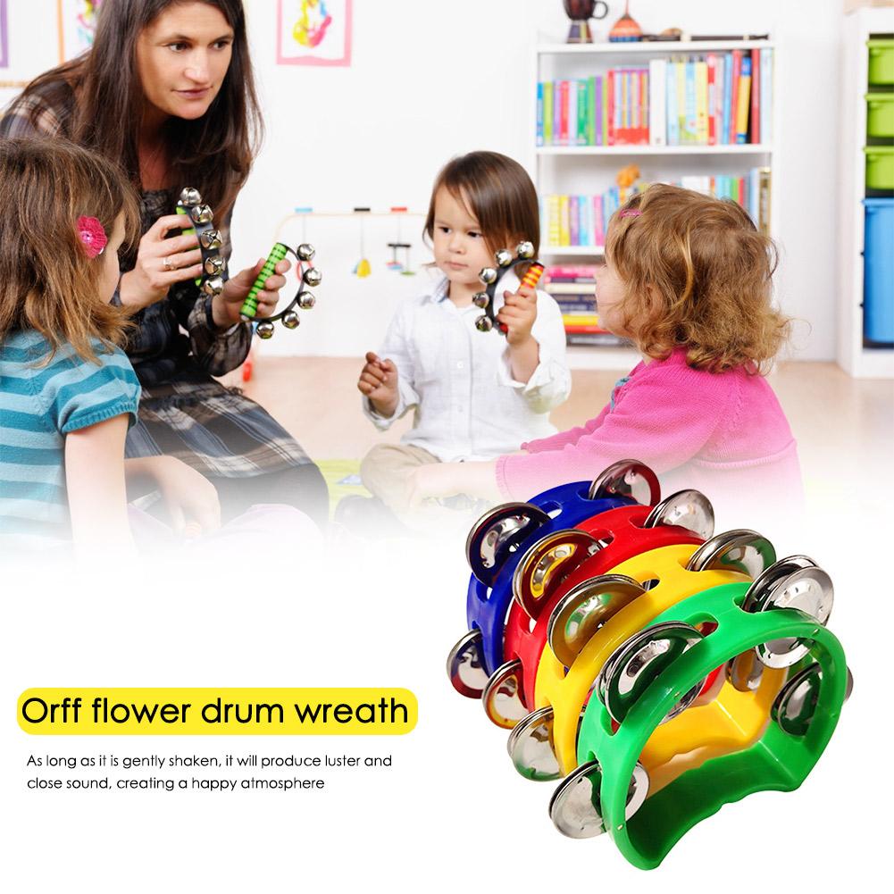 Musical Instrument Kids - 4pcs Tambourine Jingles Rattle Bell Musical