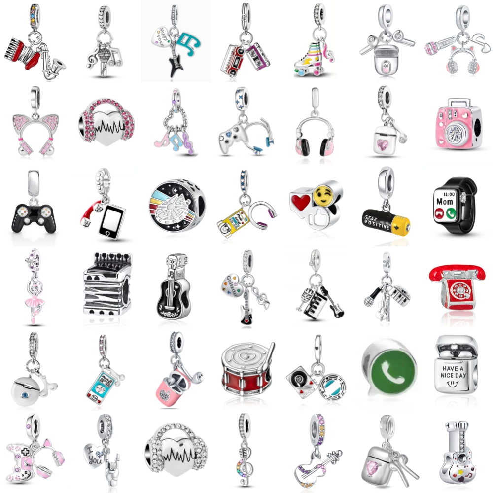 Musical Instrument Tabla - New 925 Silver musical note instrument
