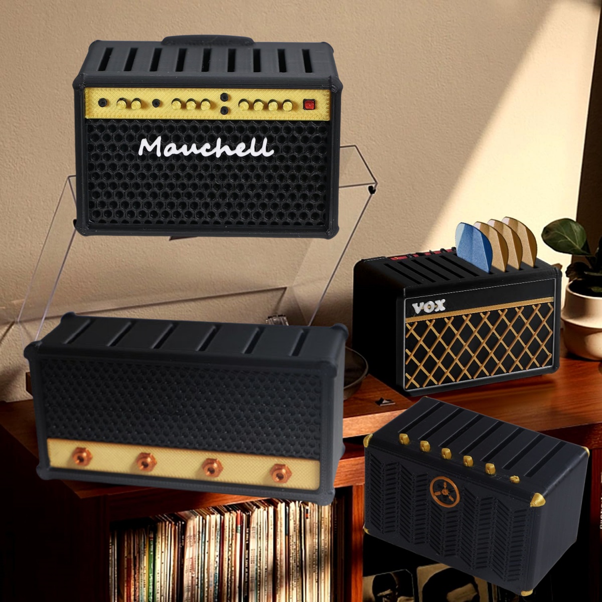 Cajon Musical Instrument - Guitar Pick Holder, 3D Printed Amp