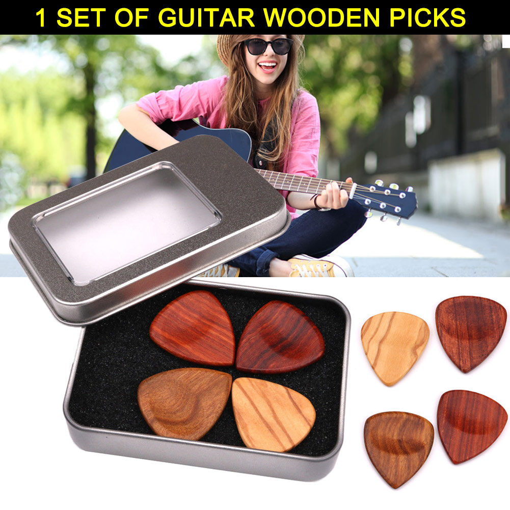Musical Instrument Banjo - Guitar Woodpick Set,Guitar Solid Wood Paddles,1