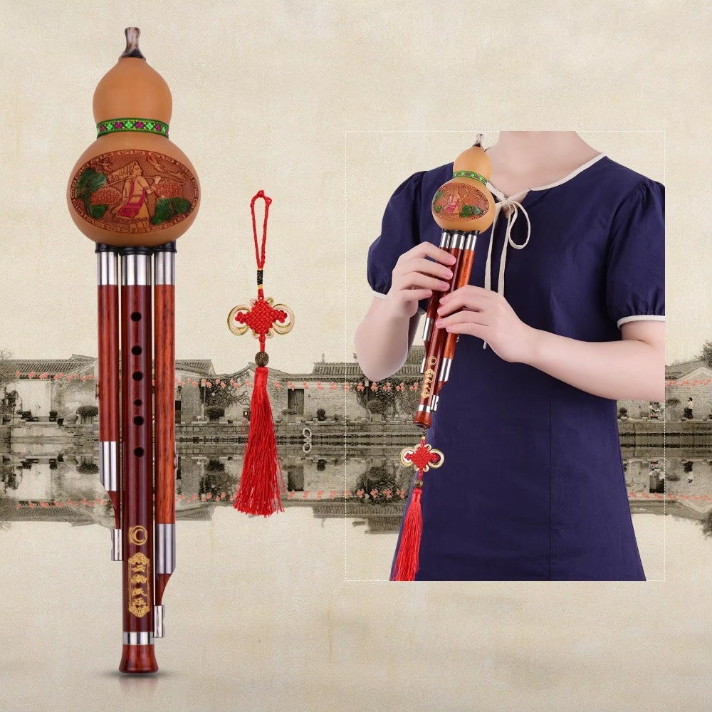 3-Tone C Key Hulusi Gourd Flut - Musical Instrument In Chinese 评论和价格