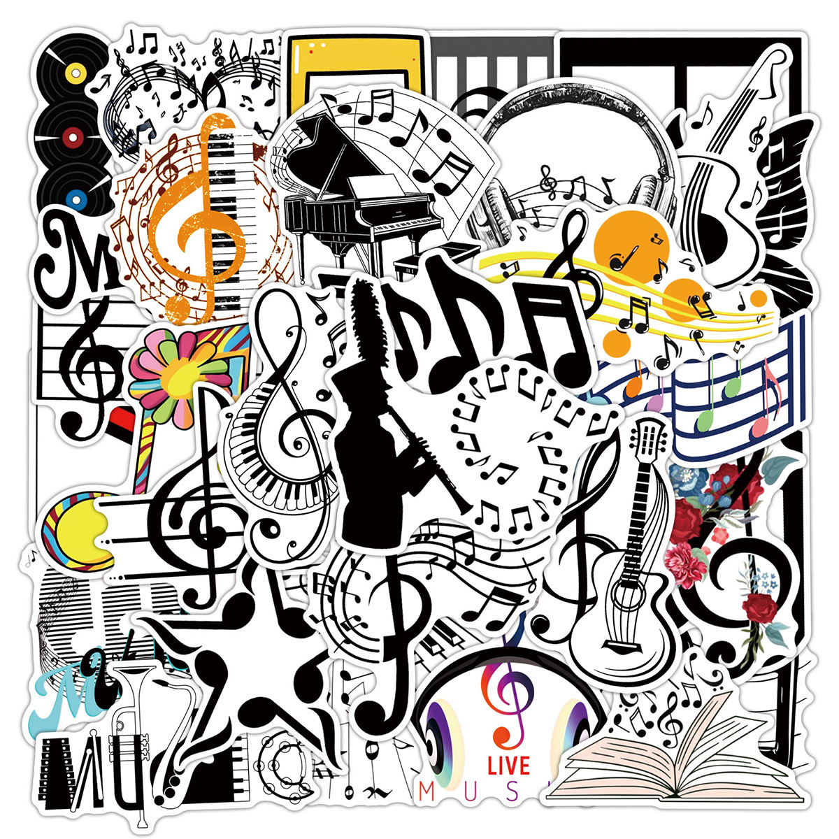 50 Music-Themed Stickers with  - Musical Instrument Tabla 评论和价格