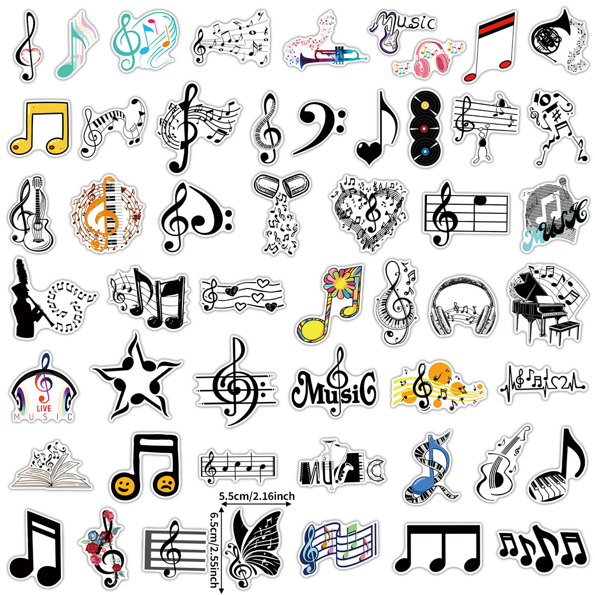 50 Music-Themed Stickers with  - Musical Instrument Tabla 评论和价格
