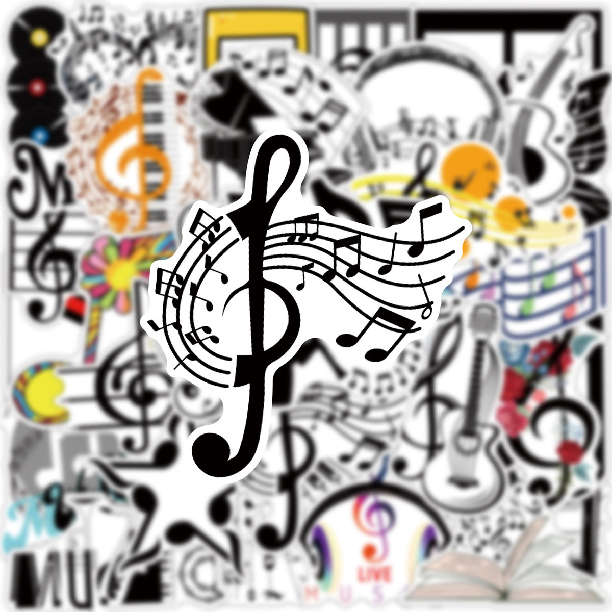 50 Music-Themed Stickers with  - Musical Instrument Tabla 评论和价格