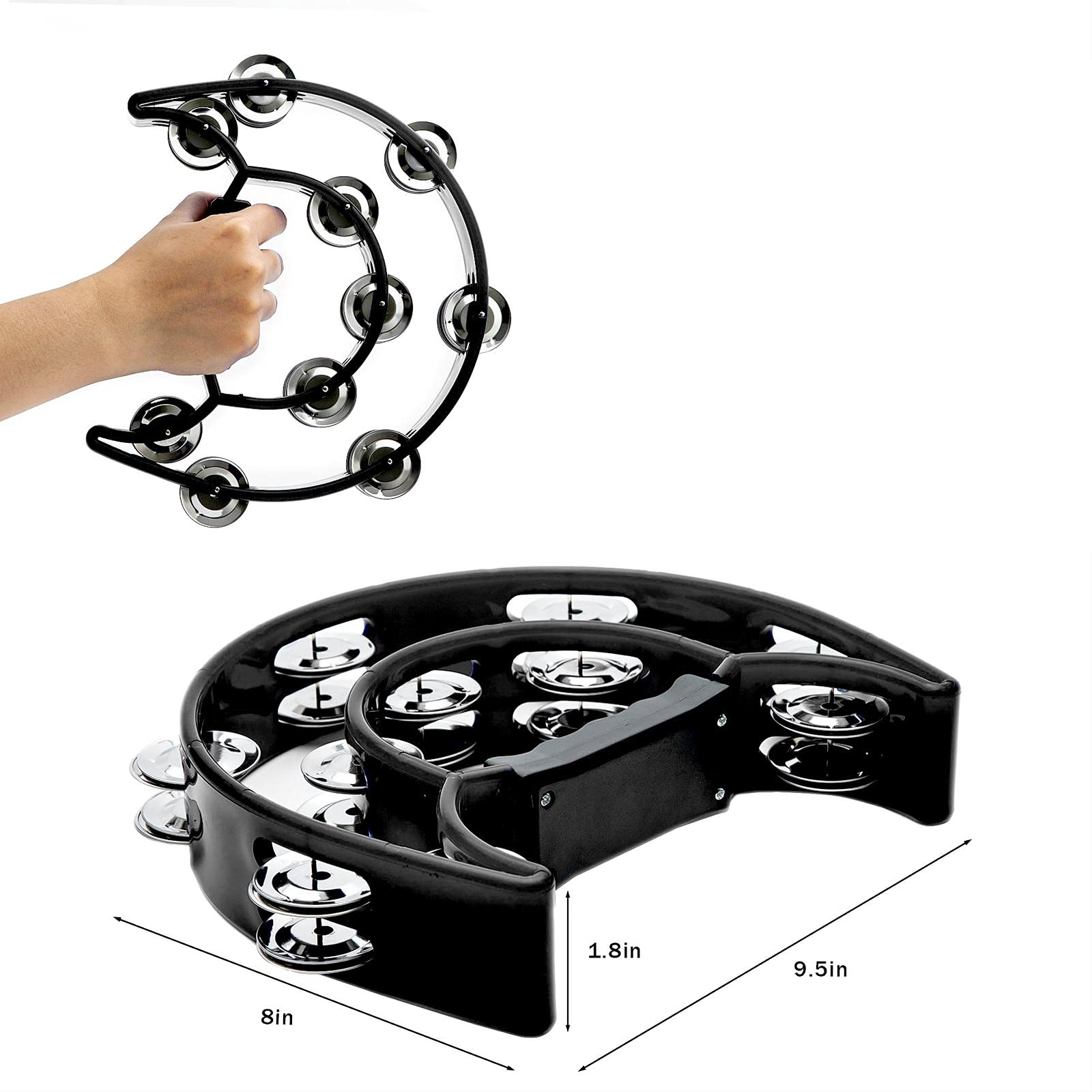 Tambourine Double Row Metal Ji - Musical Instrument Kids 评论和价格