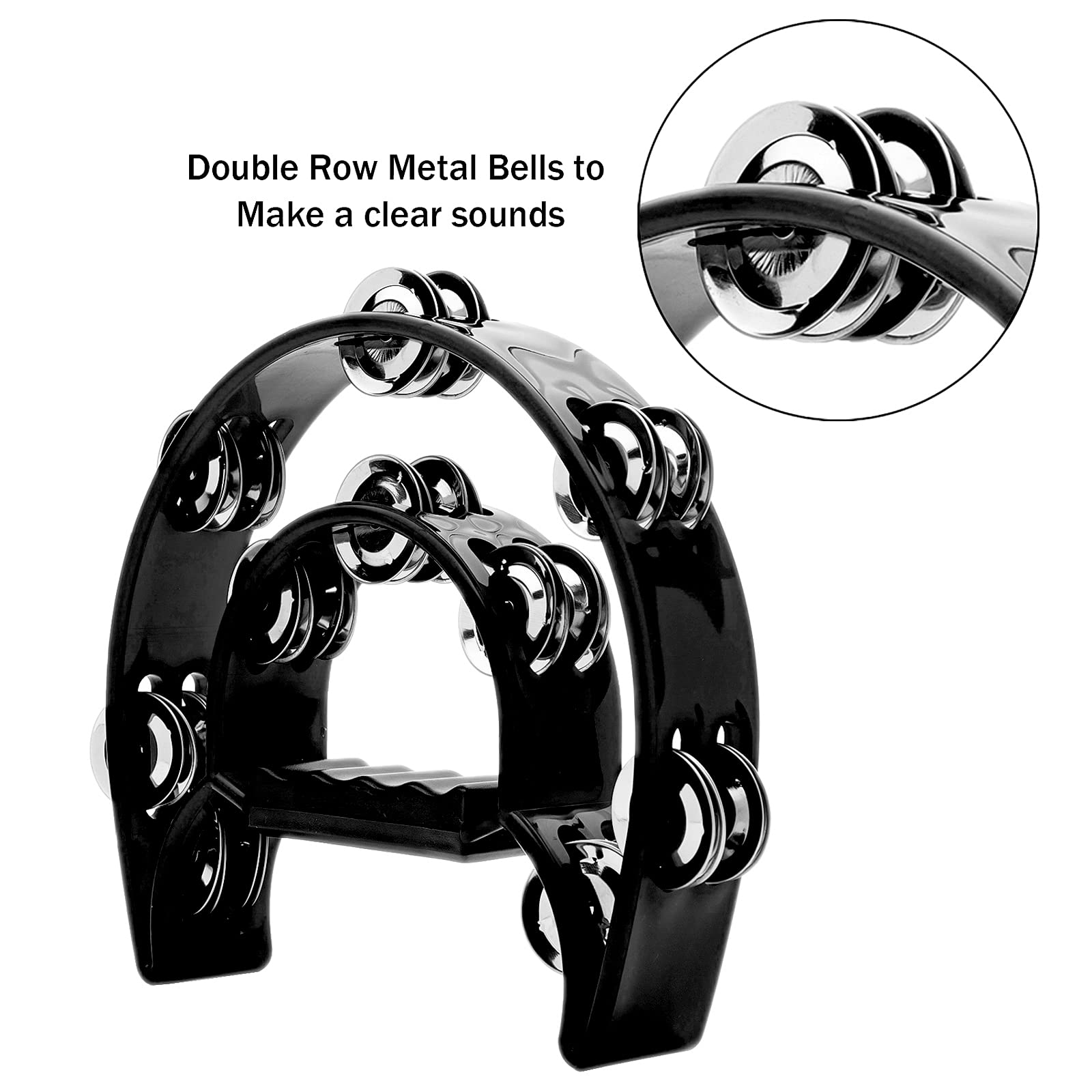 Tambourine Double Row Metal Ji - Musical Instrument Kids 评论和价格