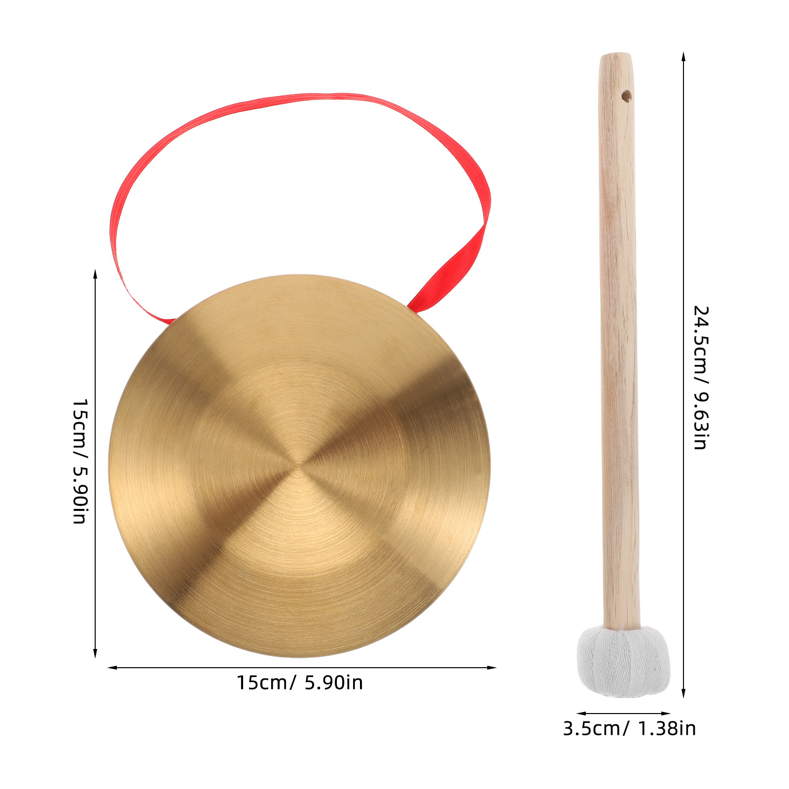 1Set Mini Handheld Copper Gong - Musical Instrument In Chinese 评论和价格