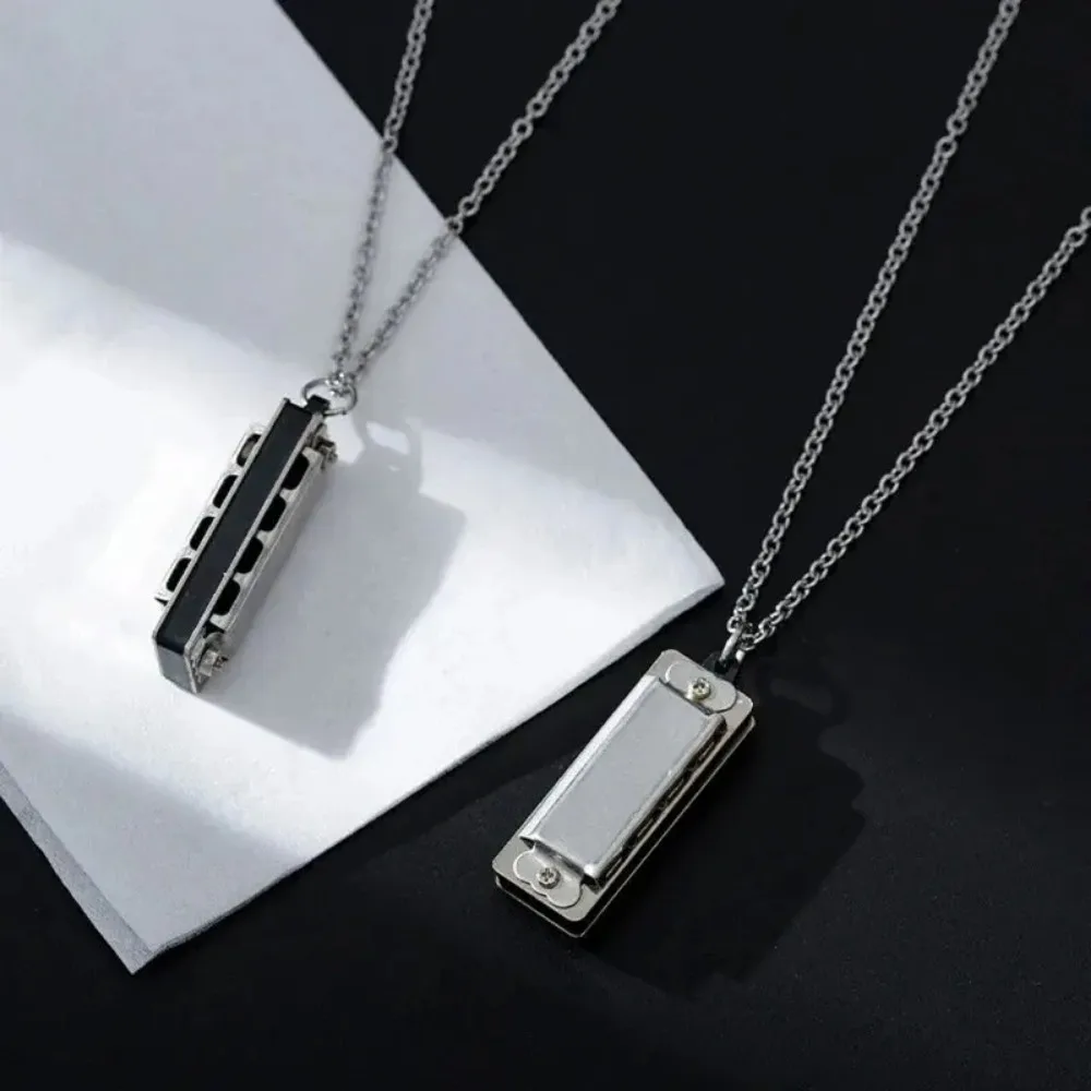 Mini Harmonica Necklace Men an - Musical Instrument Blow 评论和价格