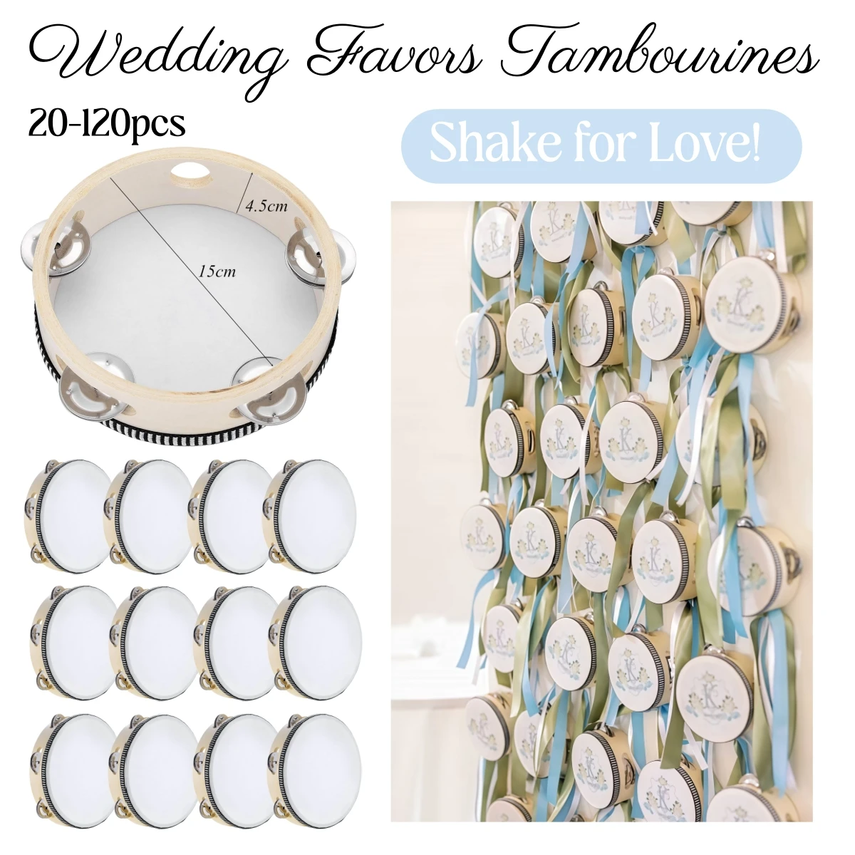 20-120Pcs Wedding Tambourines  - Musical Instrument In Chinese 评论和价格