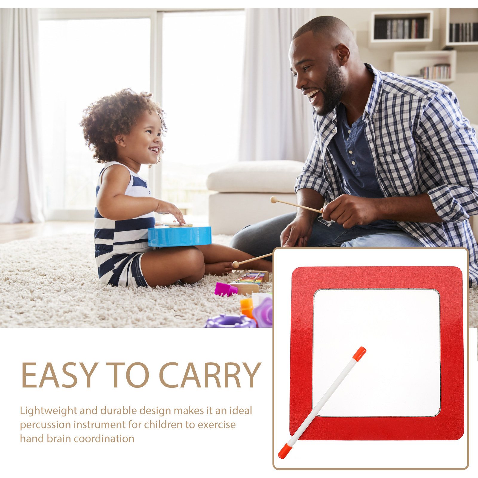1Set Square Drum Kids Portable - Musical Instrument Kids 评论和价格