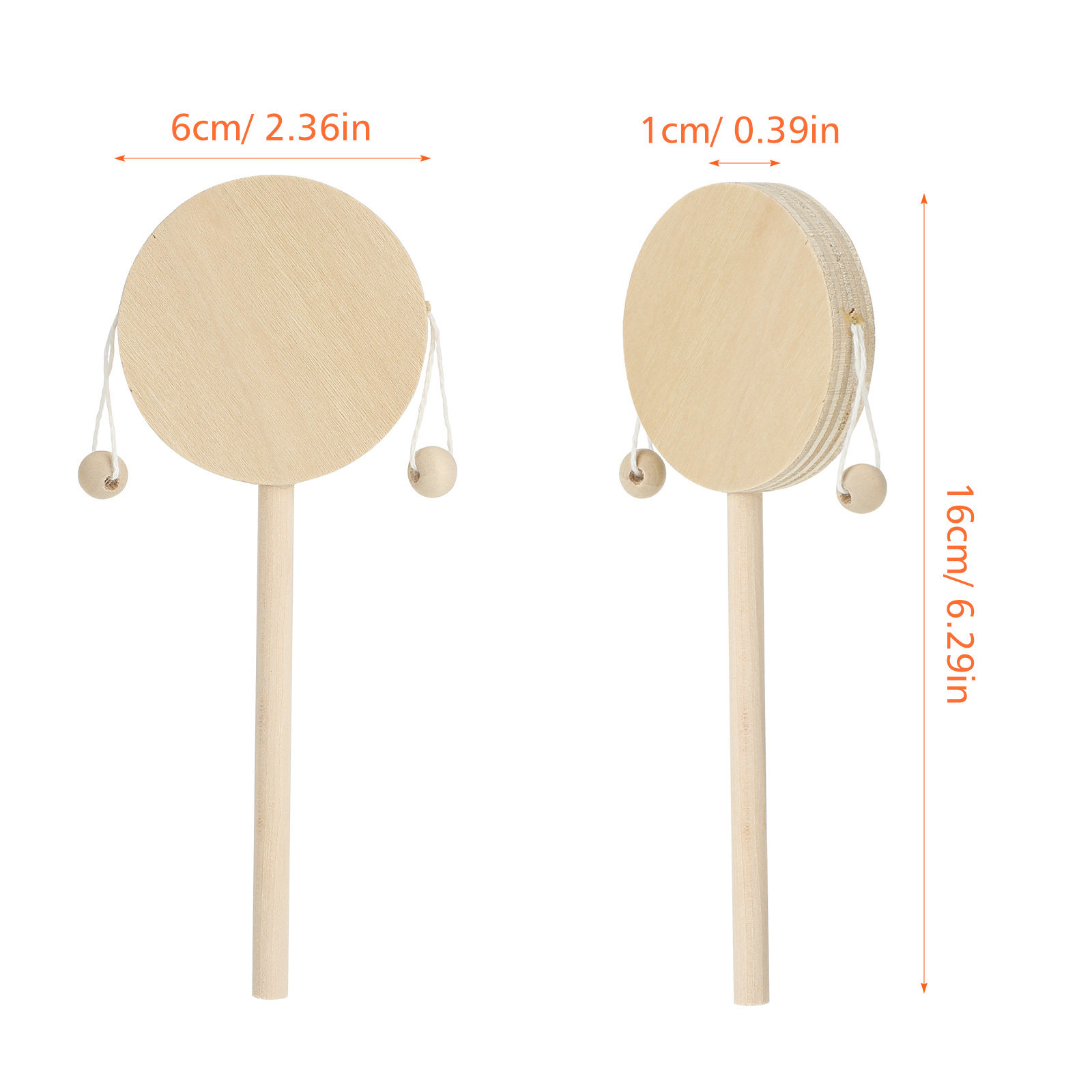 1Set Rattle Drum Wooden DIY Un - Musical Instrument Diy 评论和价格