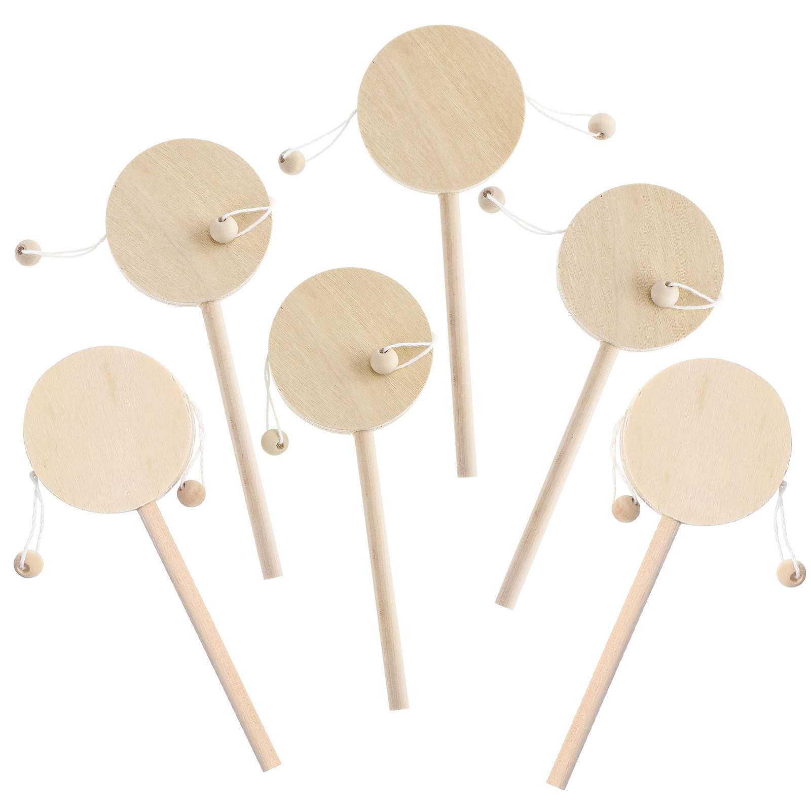 1Set Rattle Drum Wooden DIY Un - Musical Instrument Diy 评论和价格