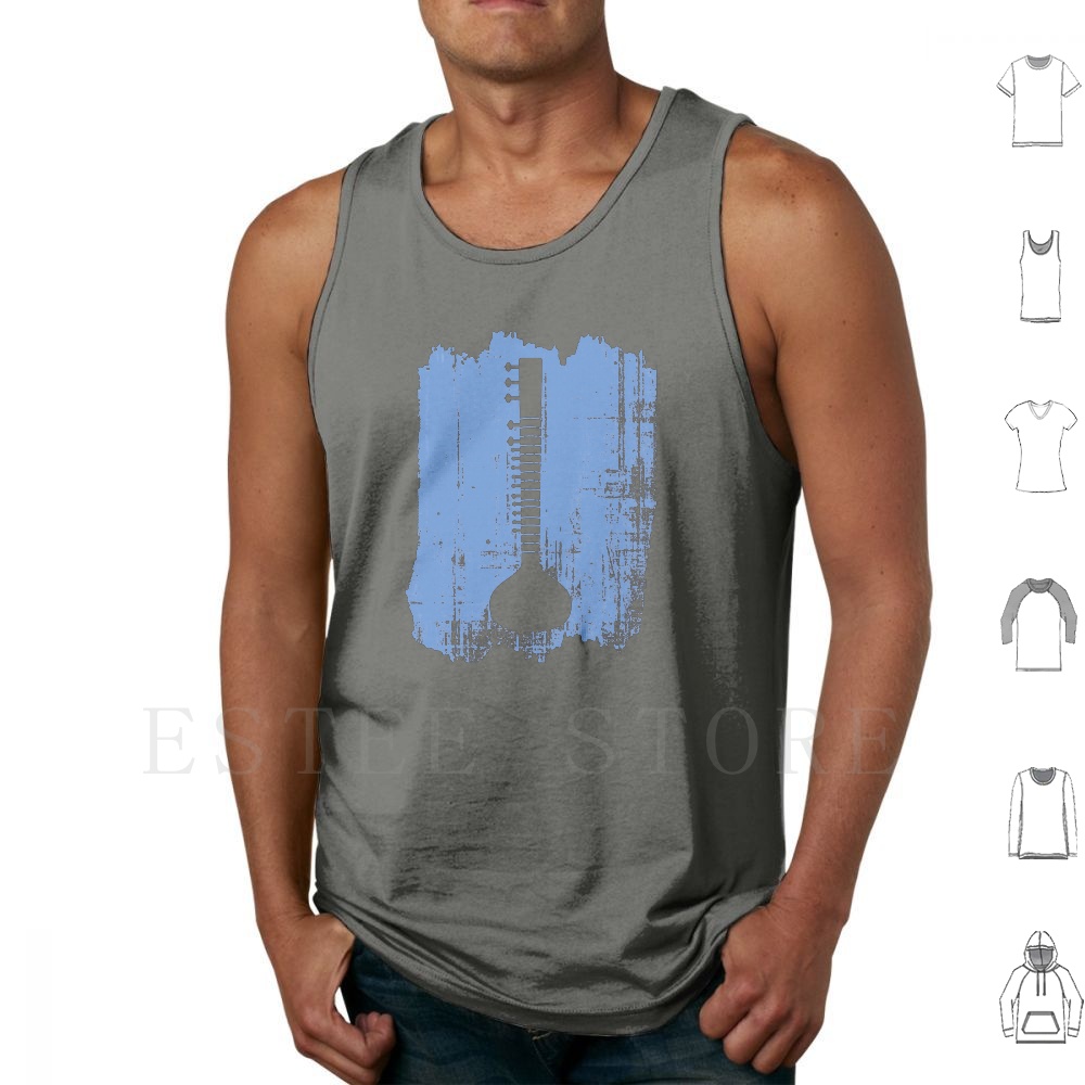 Indian Sitar Tank Tops Vest Id - Musical Instrument Sitar 评论和价格